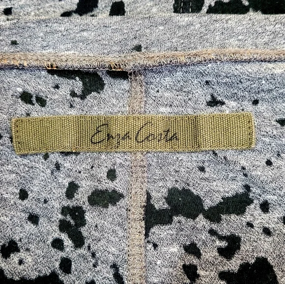 ENZA COSTA Deep V-NECK Splatter Burnout T-Shirt Tee T Medium - Picture 5 of 8